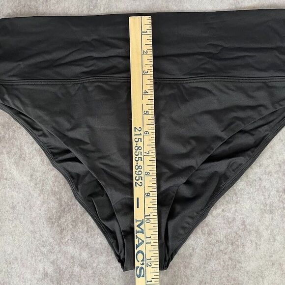 prAna Bikini Bottom Women Size XL Black High Rise High Leg Scrunch Butt Swimwear - Picture 13 of 14